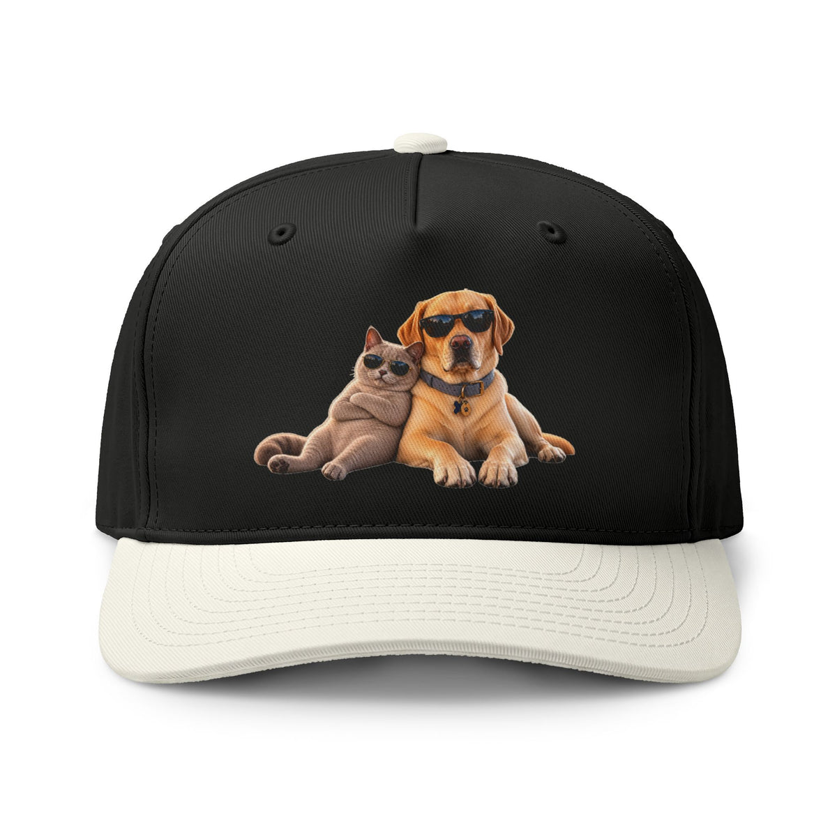 Dog and Cat Relaxed Pet Cap — Cute Sunglasses Puppy & Kitty Two-Tone Hat