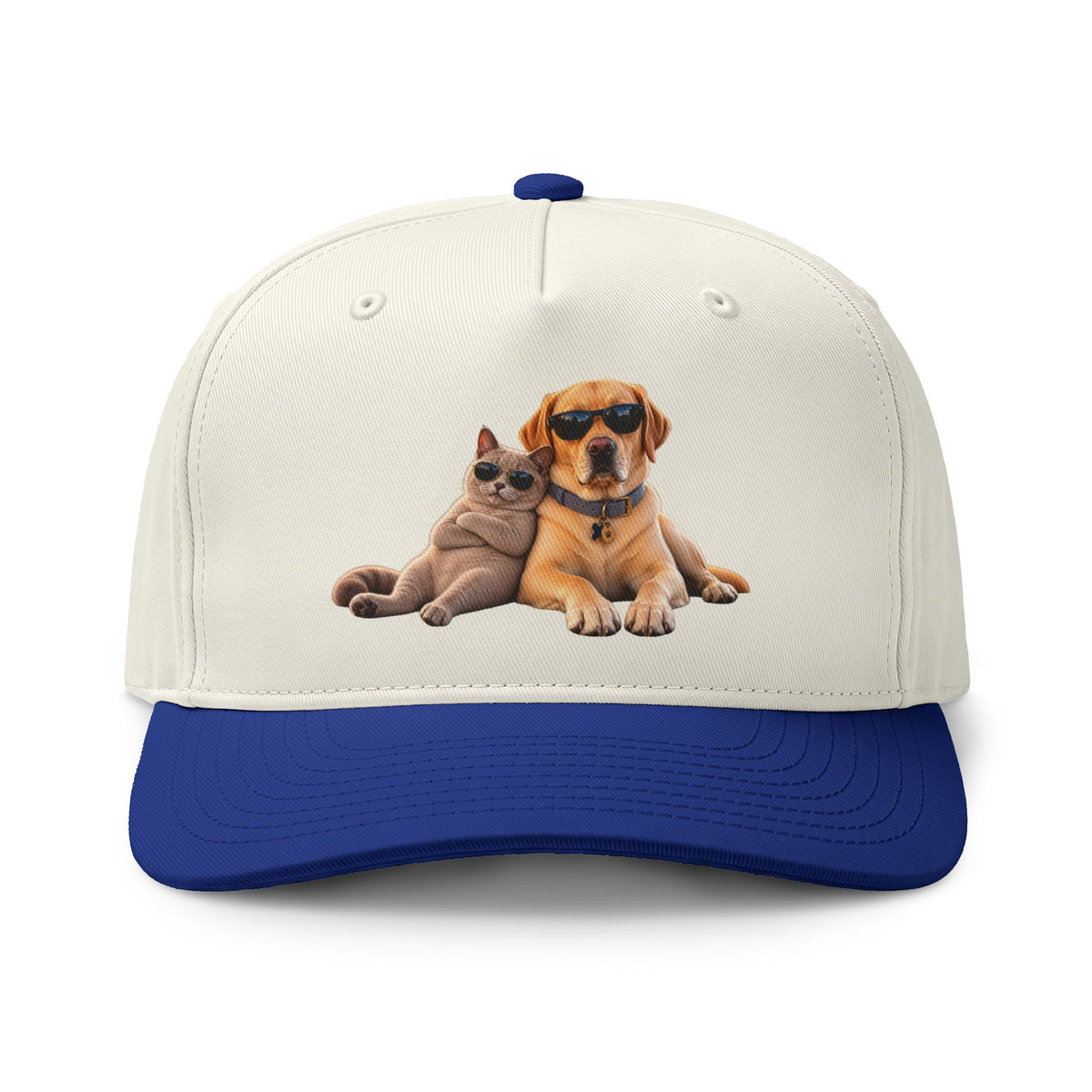 Dog and Cat Relaxed Pet Cap — Cute Sunglasses Puppy & Kitty Two-Tone Hat