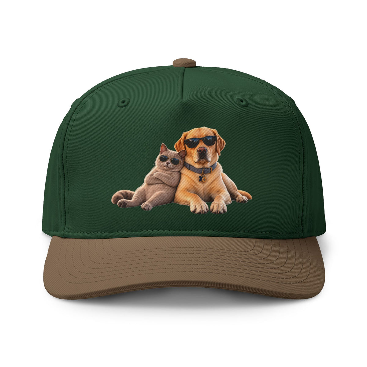 Dog and Cat Relaxed Pet Cap — Cute Sunglasses Puppy & Kitty Two-Tone Hat