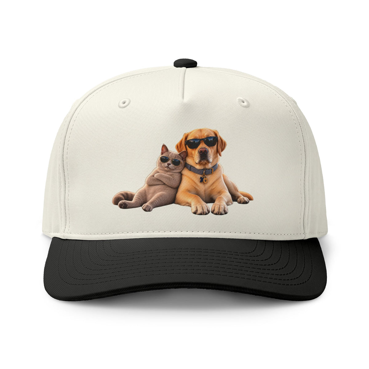 Dog and Cat Relaxed Pet Cap — Cute Sunglasses Puppy & Kitty Two-Tone Hat