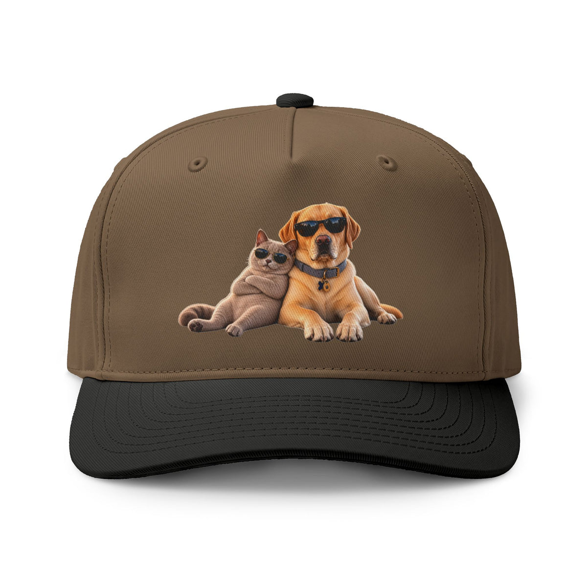 Dog and Cat Relaxed Pet Cap — Cute Sunglasses Puppy & Kitty Two-Tone Hat