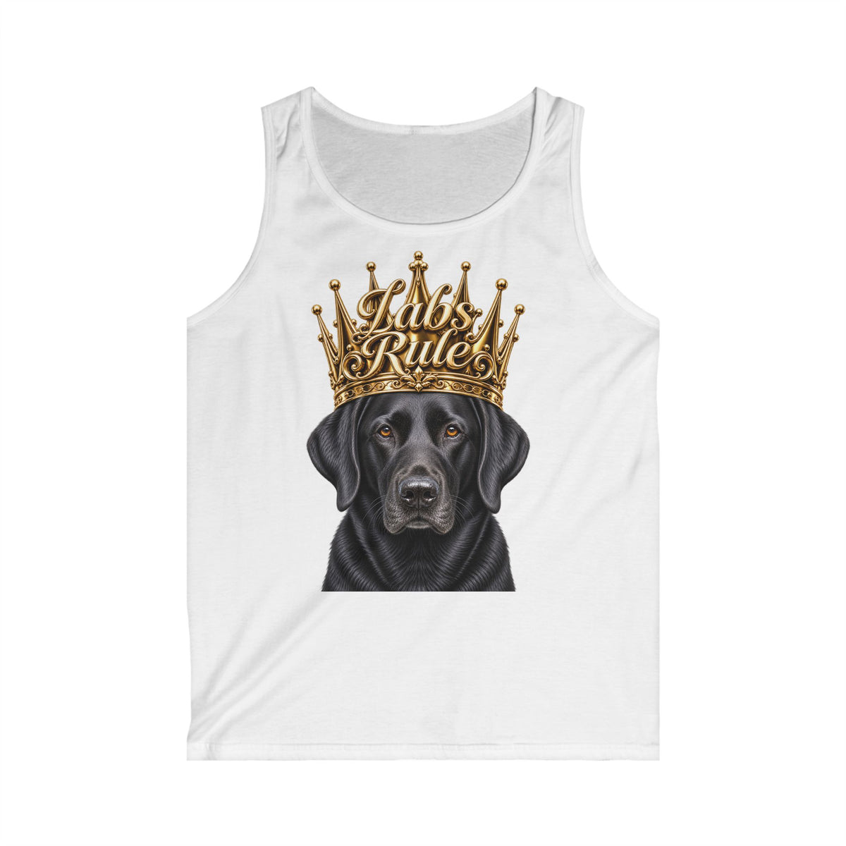 Lab Rules Tank Top — Black Labrador Crown Graphic Tee for Dog Lovers