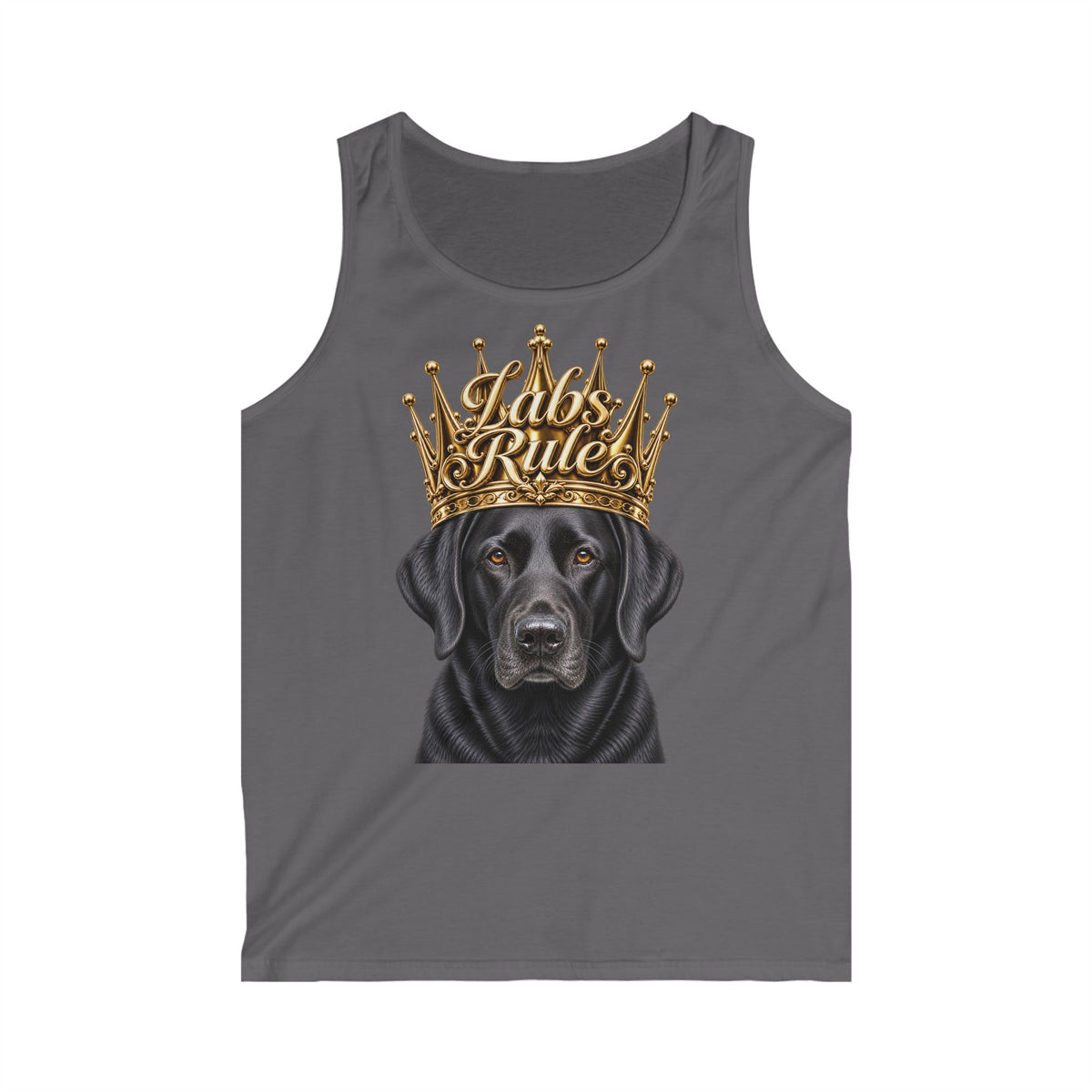 Lab Rules Tank Top — Black Labrador Crown Graphic Tee for Dog Lovers