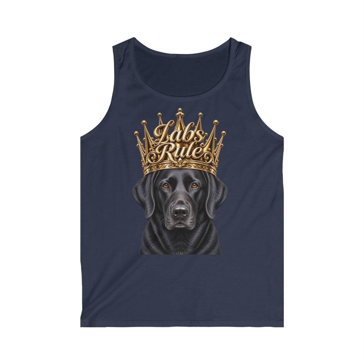 Lab Rules Tank Top — Black Labrador Crown Graphic Tee for Dog Lovers