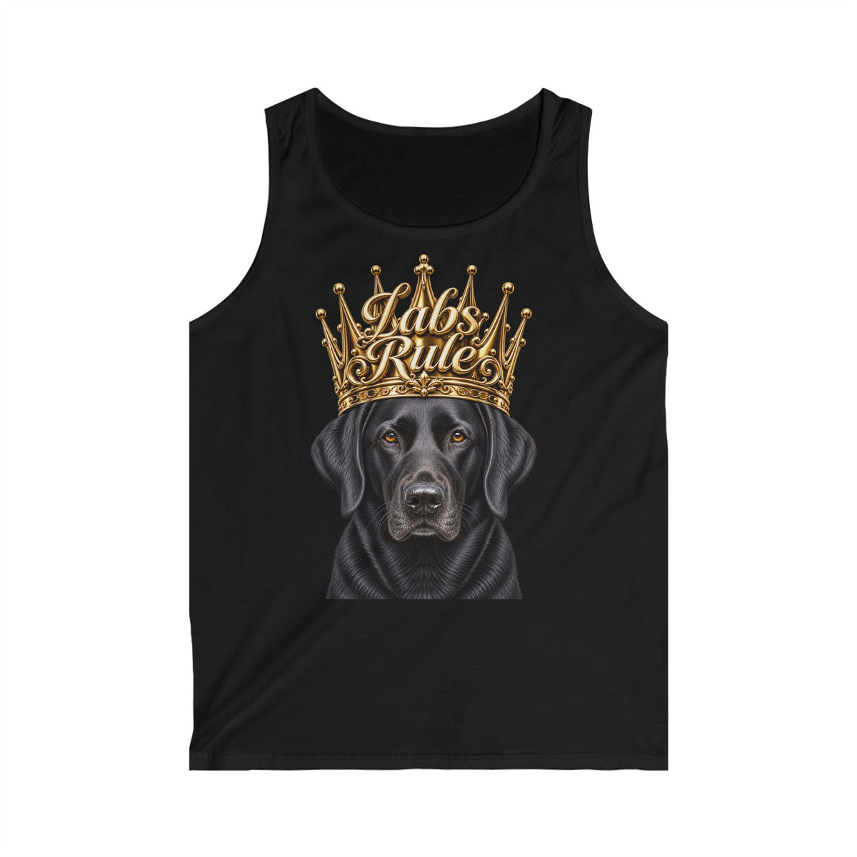 Lab Rules Tank Top — Black Labrador Crown Graphic Tee for Dog Lovers