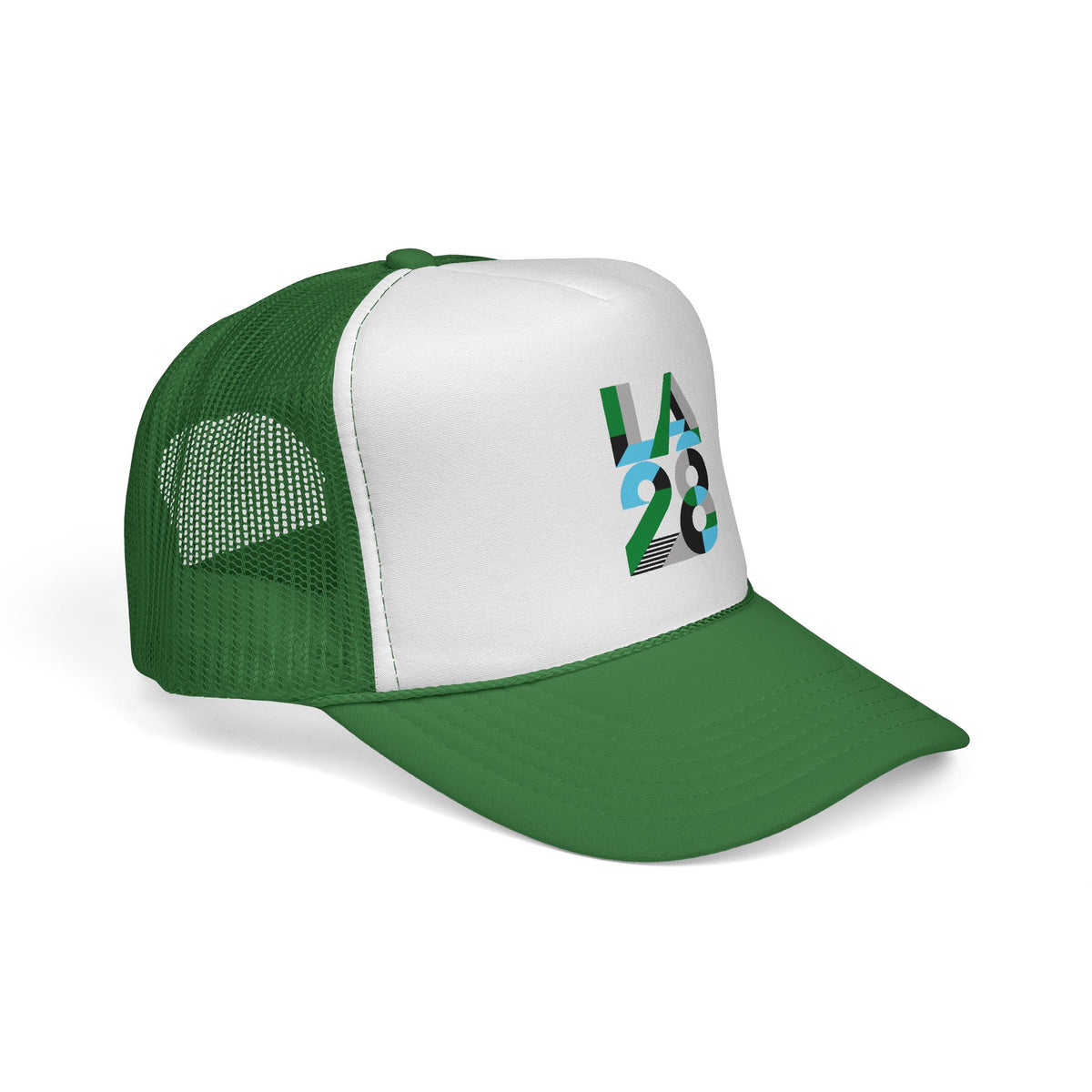 LA 28 Trucker Cap – Retro Stripe Olympic Inspired Mesh Hat