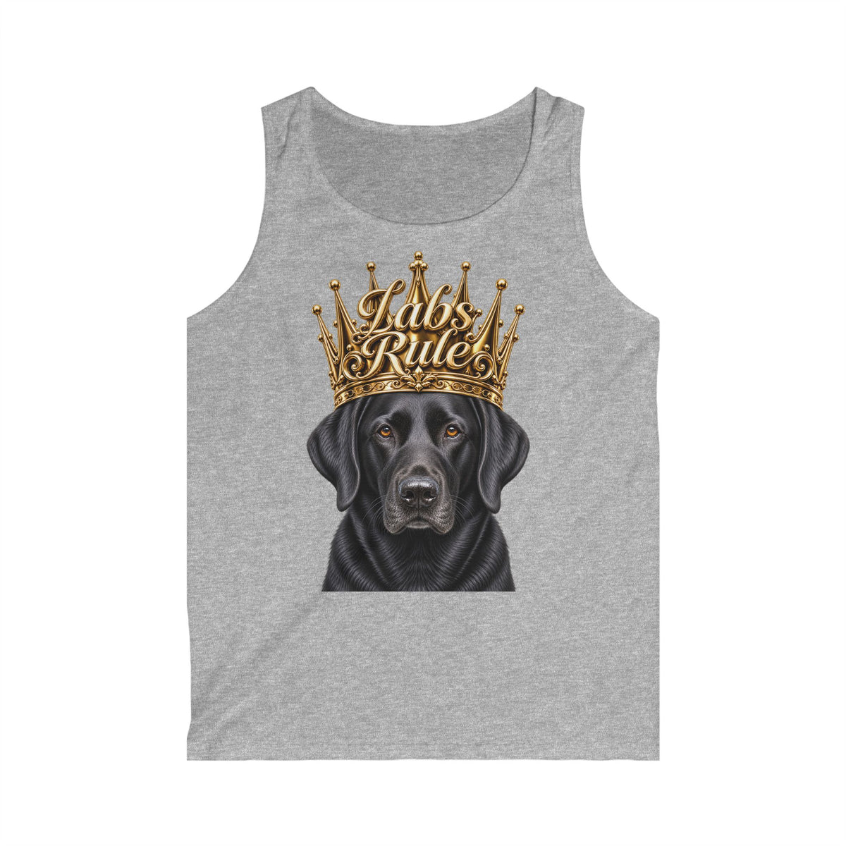 Lab Rules Tank Top — Black Labrador Crown Graphic Tee for Dog Lovers