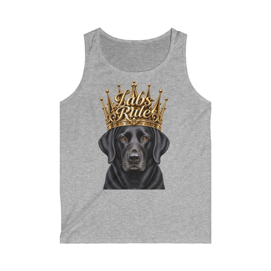 Lab Rules Tank Top — Black Labrador Crown Graphic Tee for Dog Lovers