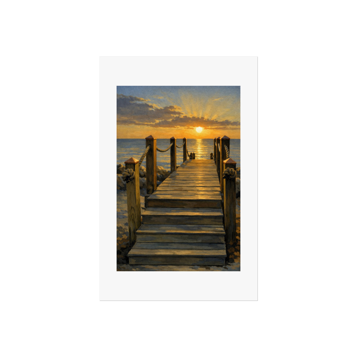 Sunset Pier Fine Art Poster — Coastal Wall Art Print