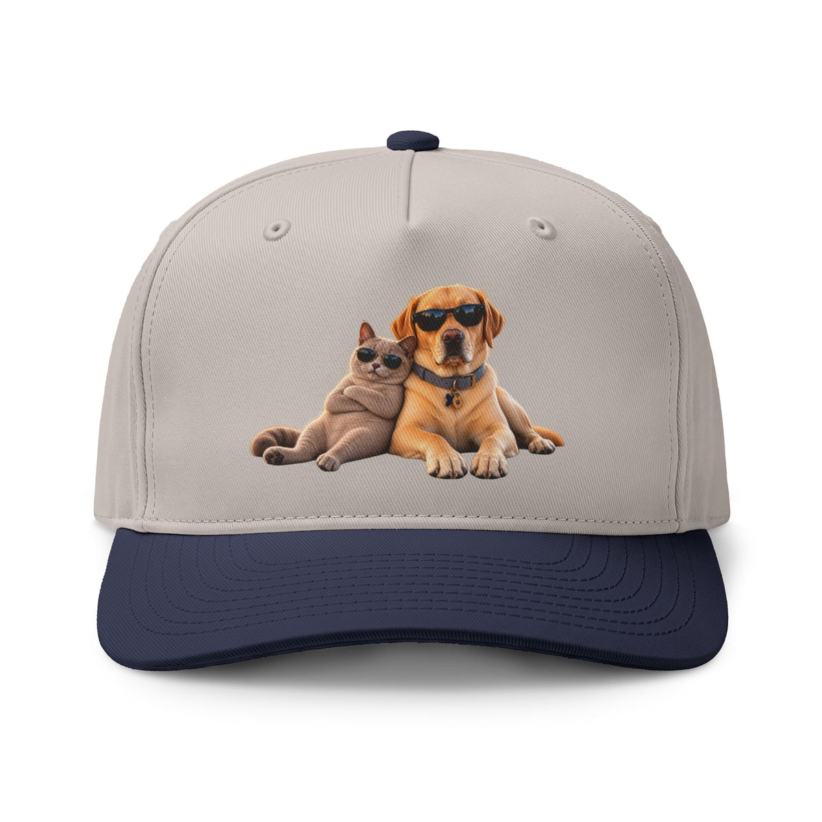 Dog and Cat Relaxed Pet Cap — Cute Sunglasses Puppy & Kitty Two-Tone Hat