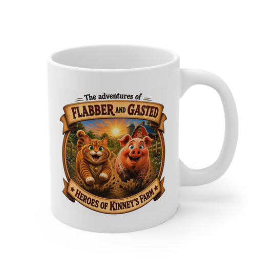 Coffee Mug — Flabber & Gasted Farm Cat & Pig Design