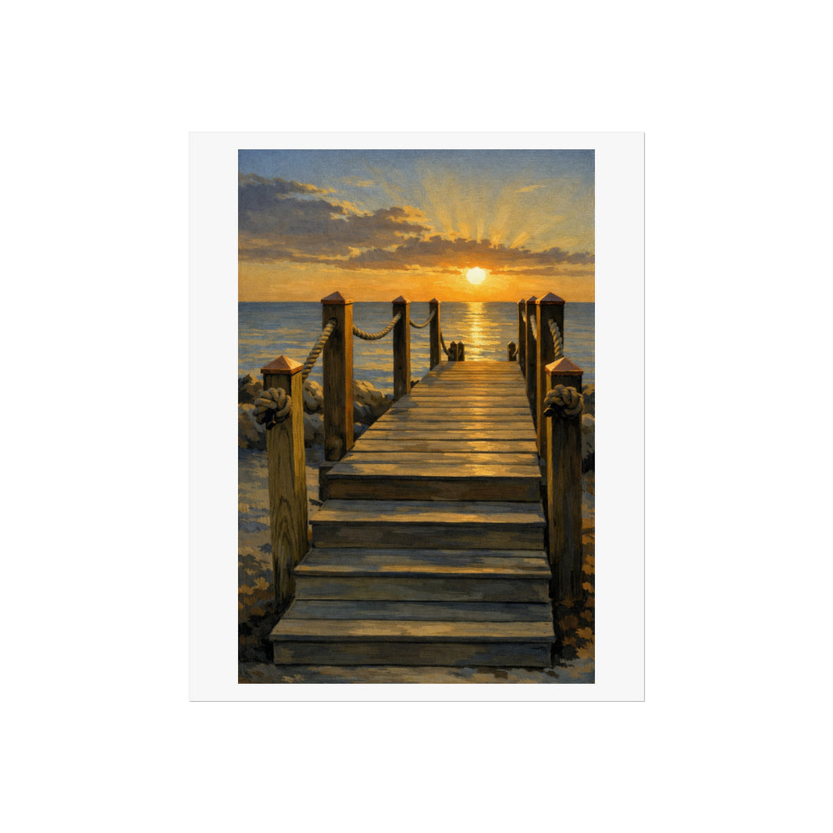 Sunset Pier Fine Art Poster — Coastal Wall Art Print