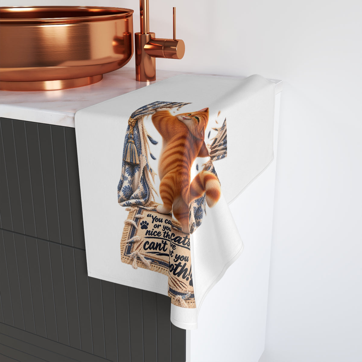 Cat Lover Hand Towel — "You Can Have Cats, You Can Have Nice Things, But You Can't Have Both"