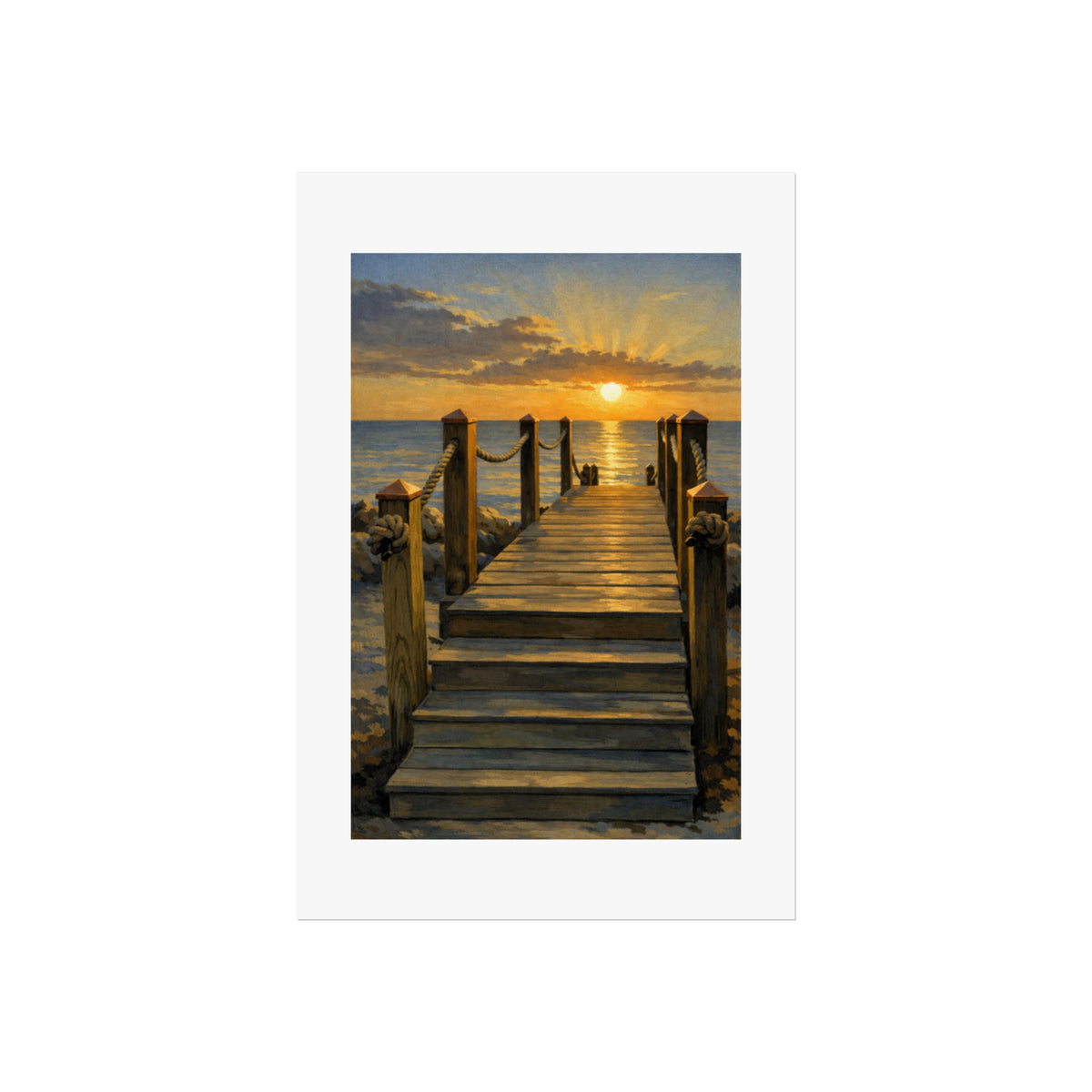Sunset Pier Fine Art Poster — Coastal Wall Art Print
