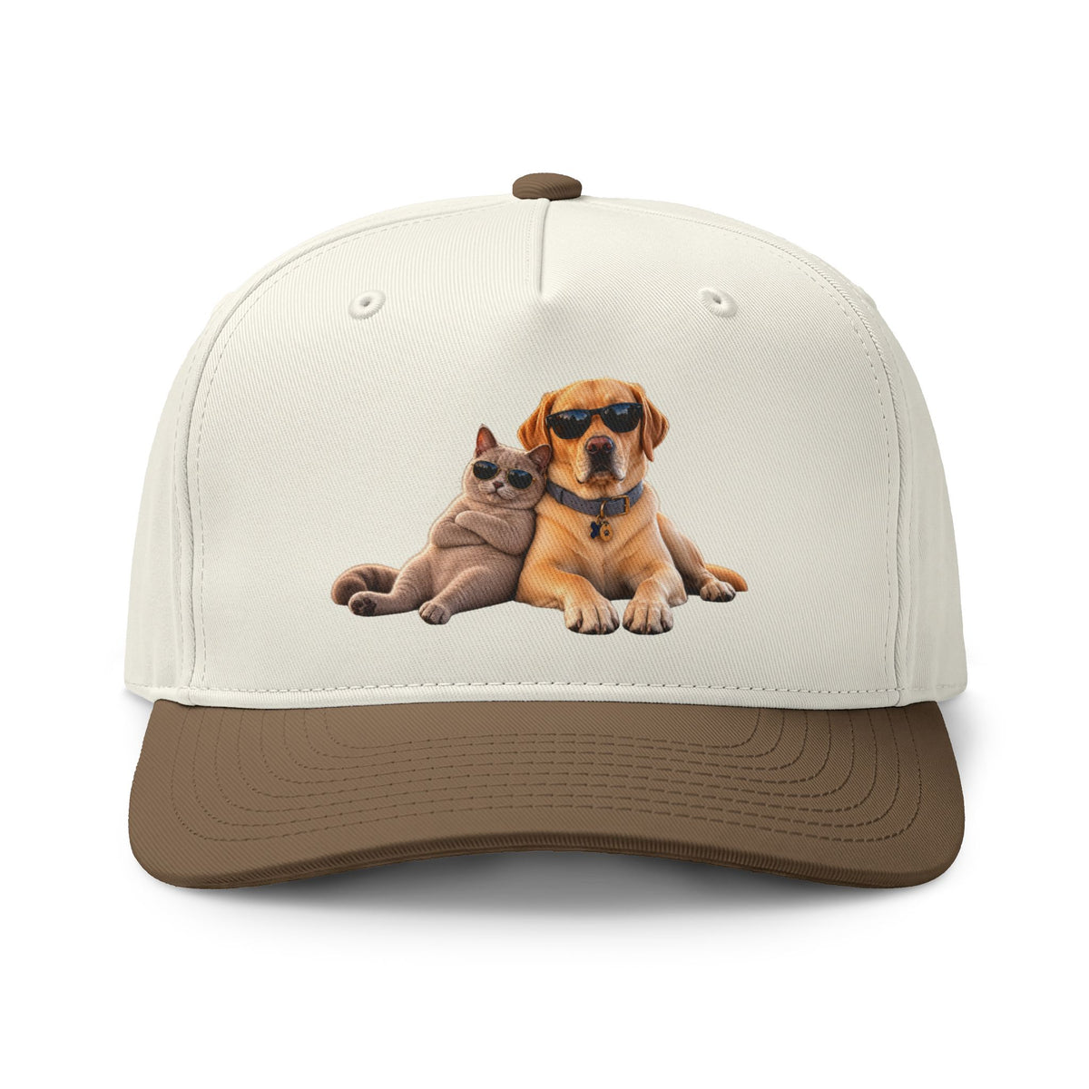 Dog and Cat Relaxed Pet Cap — Cute Sunglasses Puppy & Kitty Two-Tone Hat