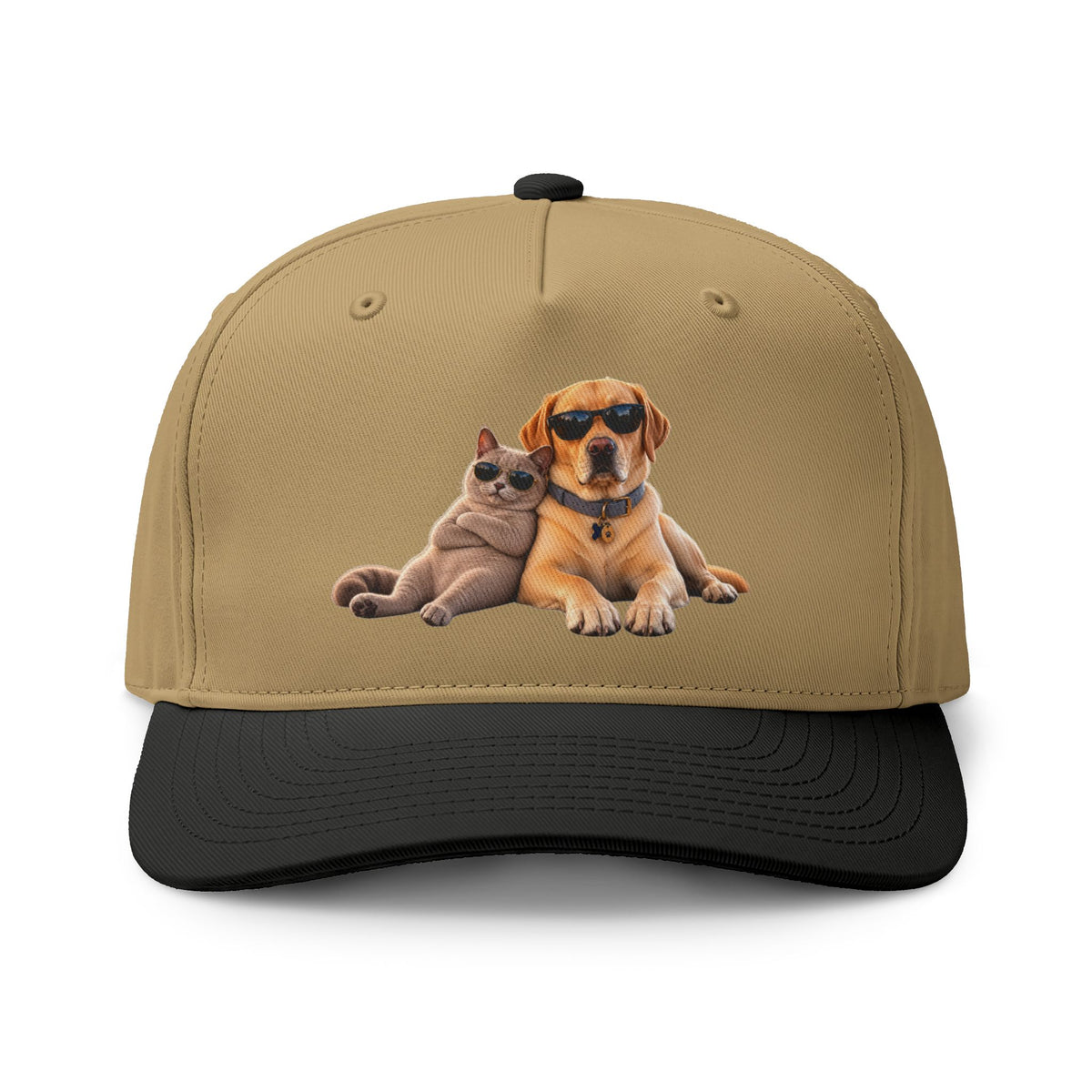 Dog and Cat Relaxed Pet Cap — Cute Sunglasses Puppy & Kitty Two-Tone Hat