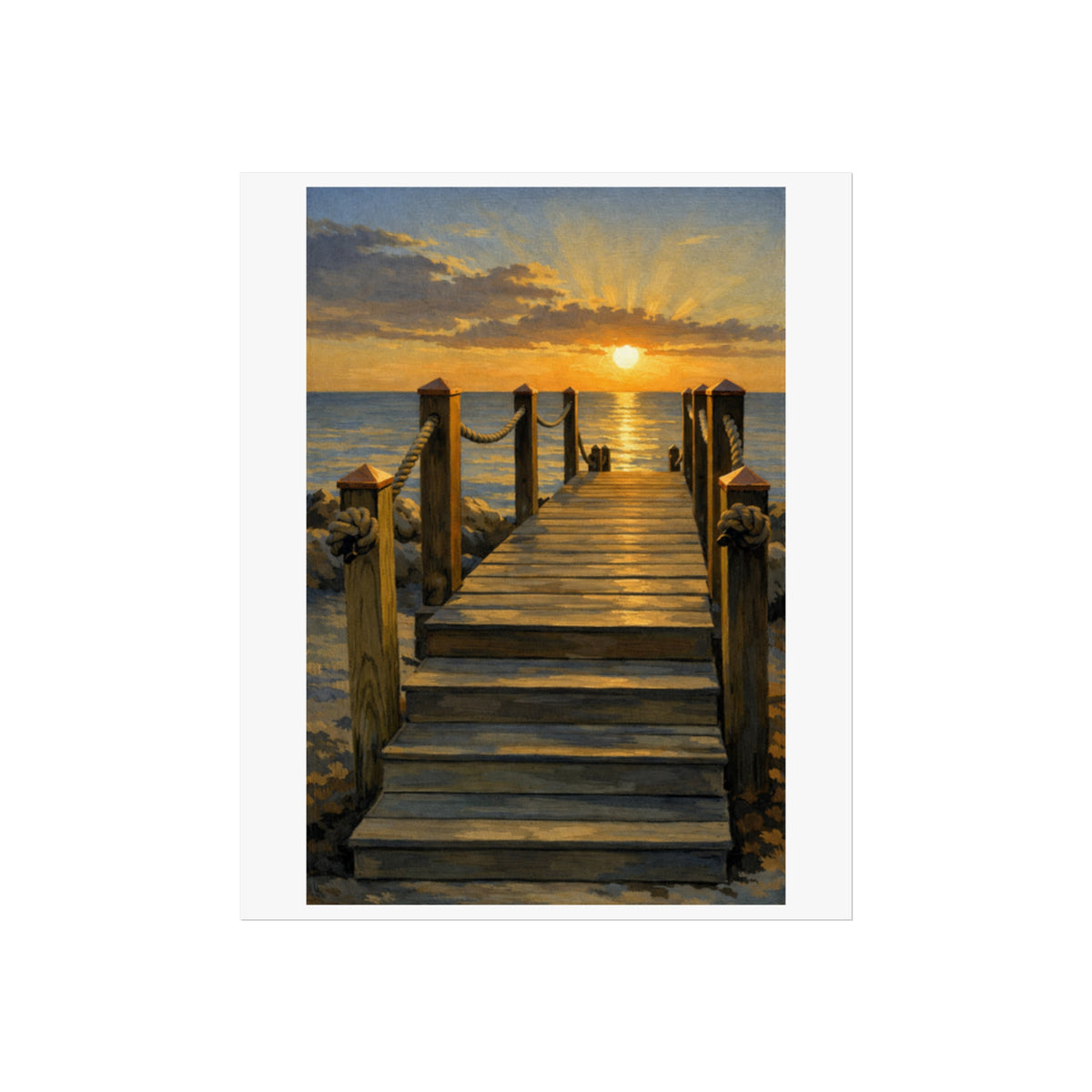 Sunset Pier Fine Art Poster — Coastal Wall Art Print