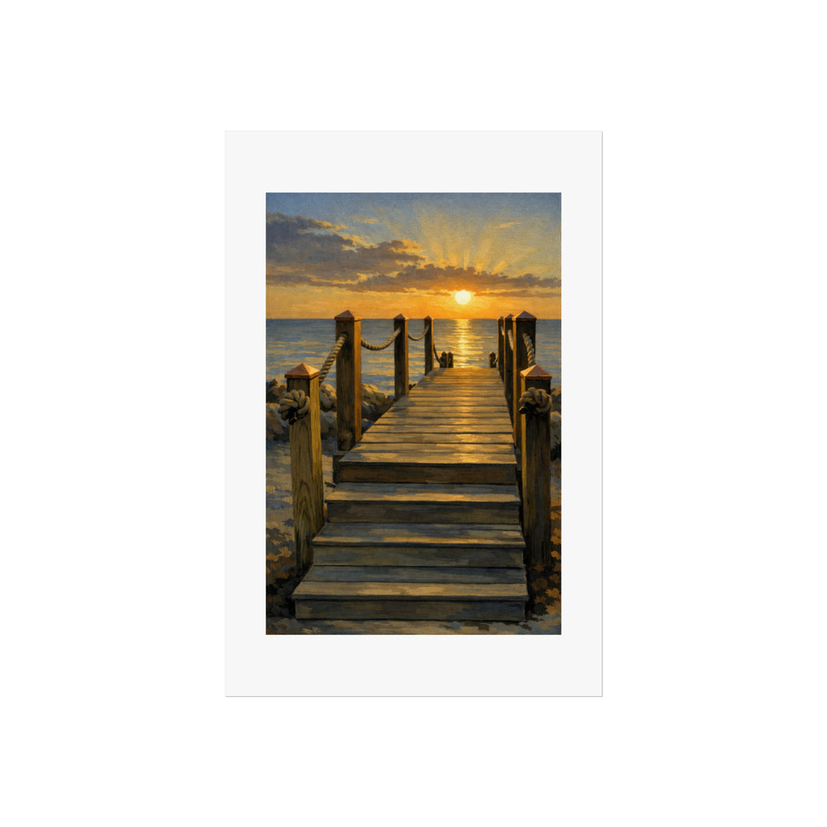 Sunset Pier Fine Art Poster — Coastal Wall Art Print