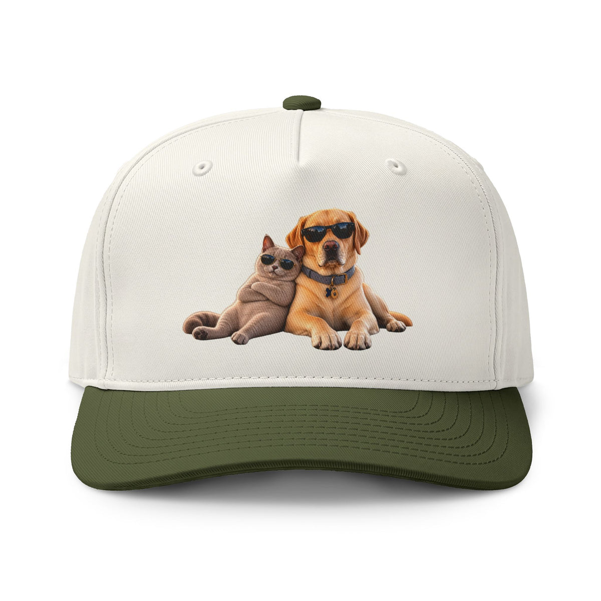 Dog and Cat Relaxed Pet Cap — Cute Sunglasses Puppy & Kitty Two-Tone Hat
