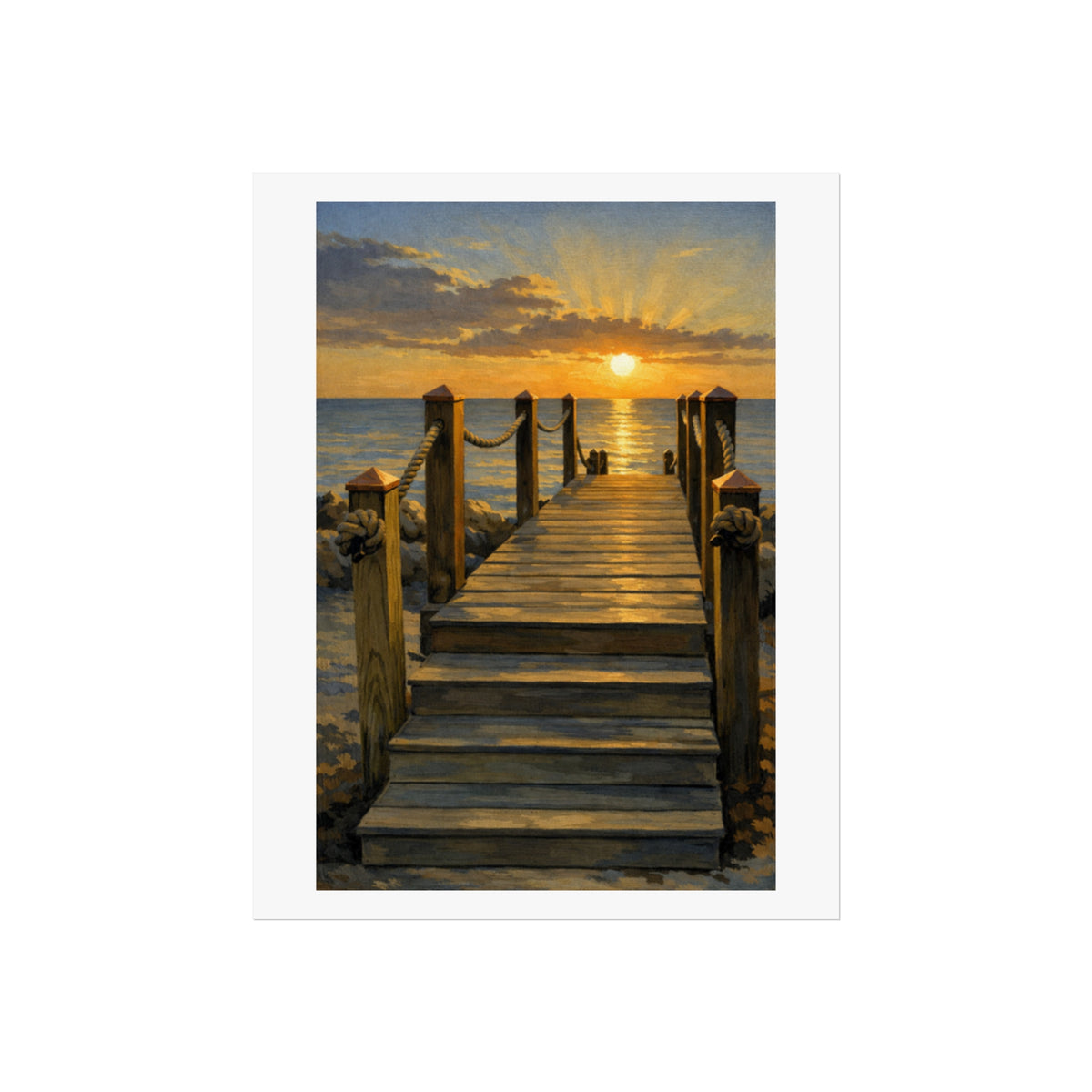 Sunset Pier Fine Art Poster — Coastal Wall Art Print