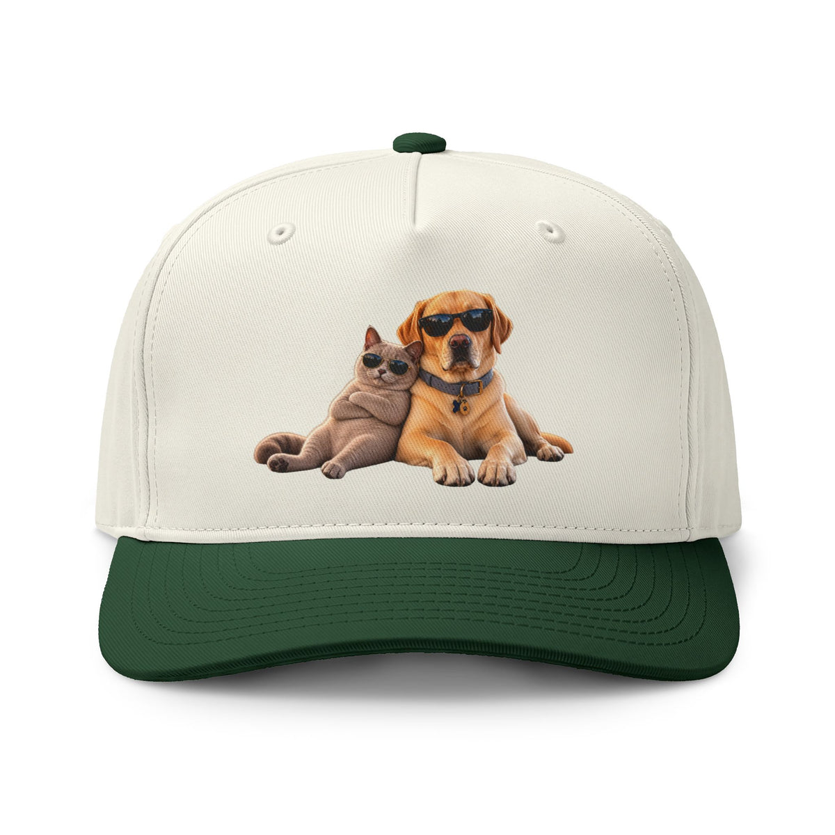 Dog and Cat Relaxed Pet Cap — Cute Sunglasses Puppy & Kitty Two-Tone Hat