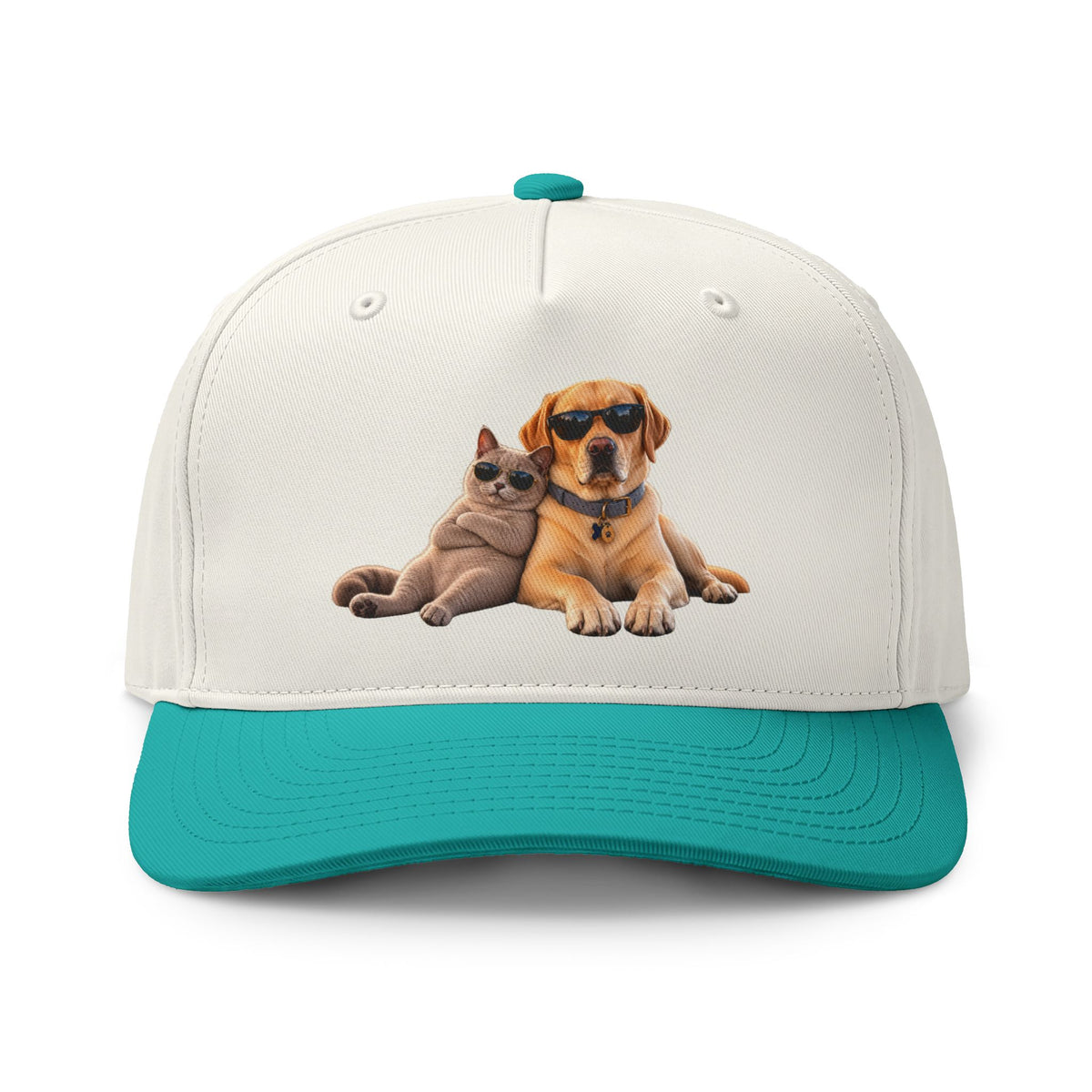 Dog and Cat Relaxed Pet Cap — Cute Sunglasses Puppy & Kitty Two-Tone Hat