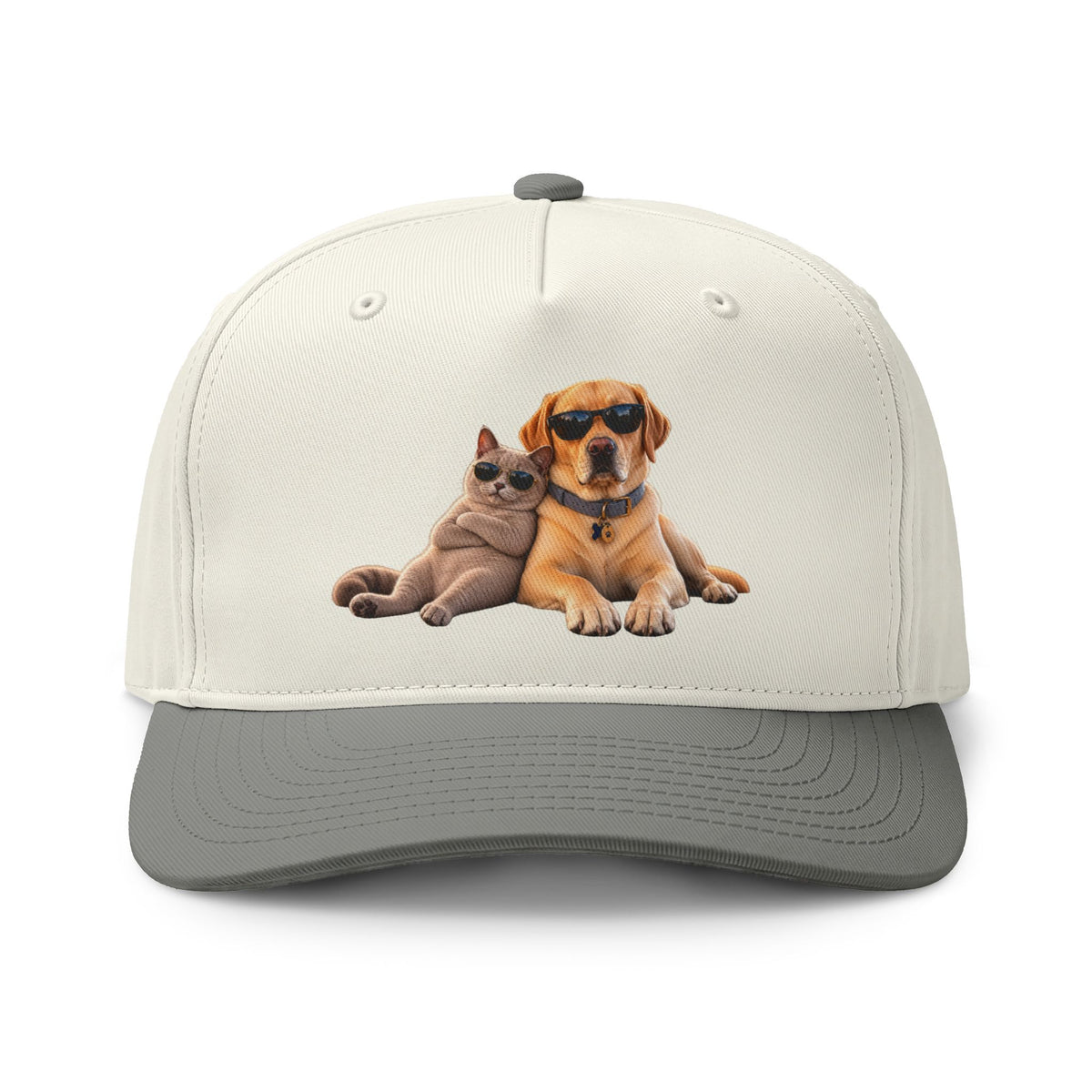 Dog and Cat Relaxed Pet Cap — Cute Sunglasses Puppy & Kitty Two-Tone Hat