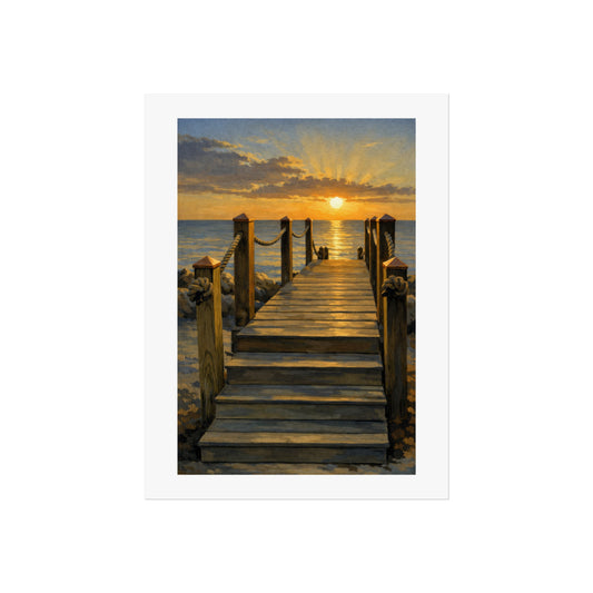 Sunset Pier Fine Art Poster — Coastal Wall Art Print